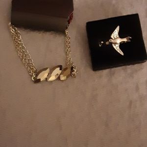 Paparazzi jewelry bracelet and ring set silver